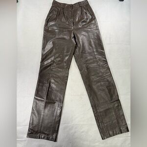 Vintage Siena New York Brown Leather Pants